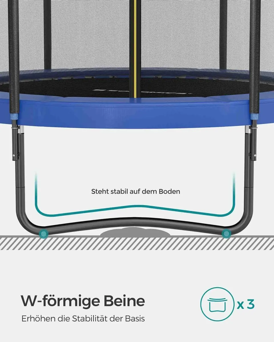 Songmics Trampoline 244cm - Met Veiligheidsnet