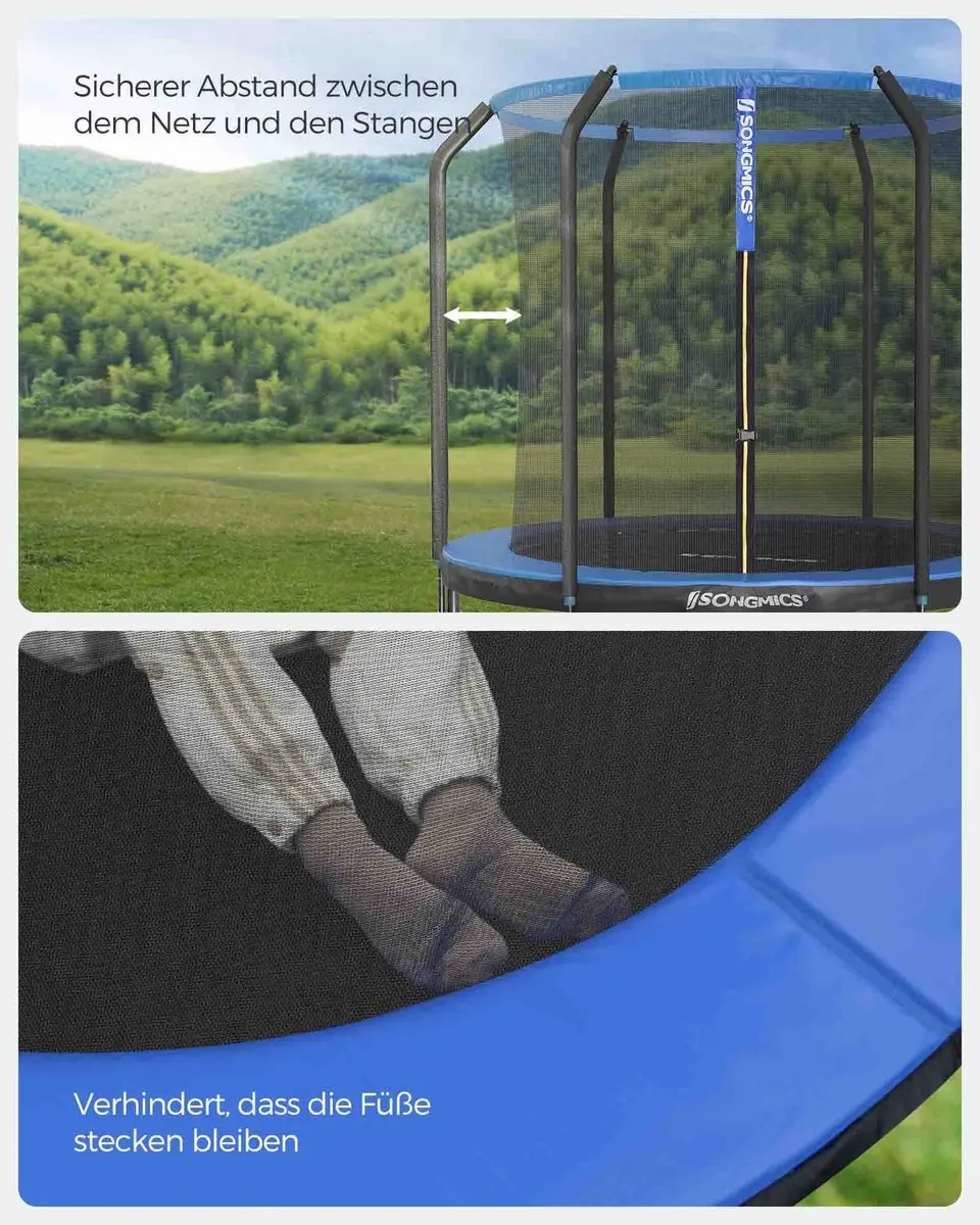 Songmics Trampoline 244cm - Met Veiligheidsnet