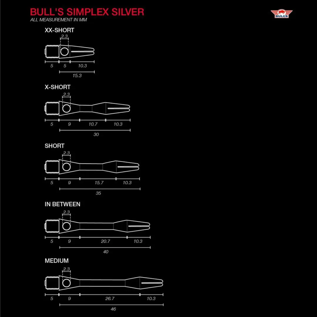 Bulls Aluminium 5 Sets BU-5P-53301 - 15 Stuks - Zwart