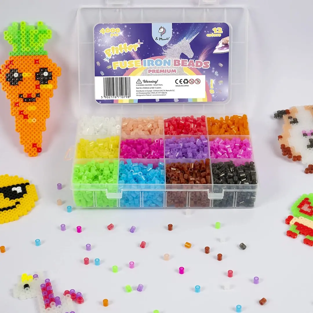Games Workshop Glitter Strijkkralen Kit 4000 Stuks - 5mm - 12 Kleuren
