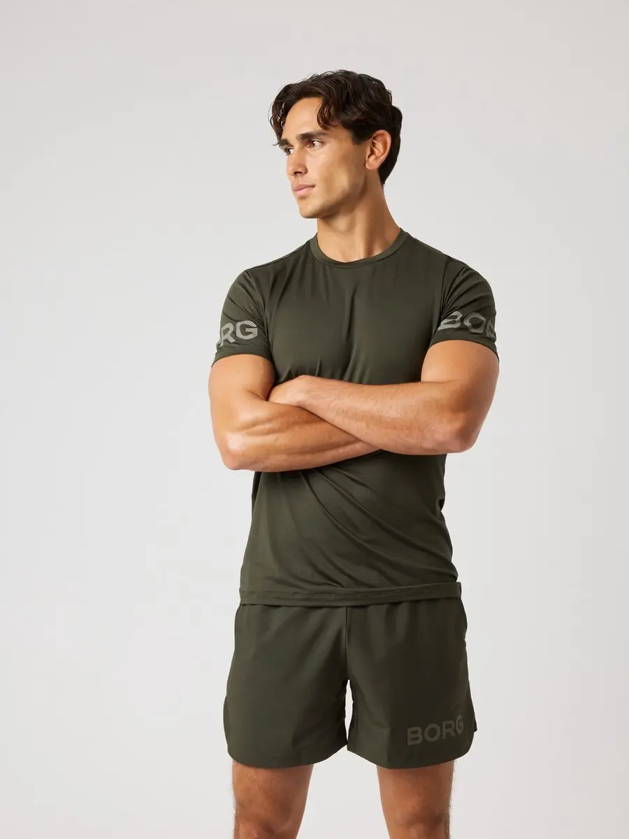 Björn Borg Heren Sportshirt Korte Mouw Rosin Groen XL
