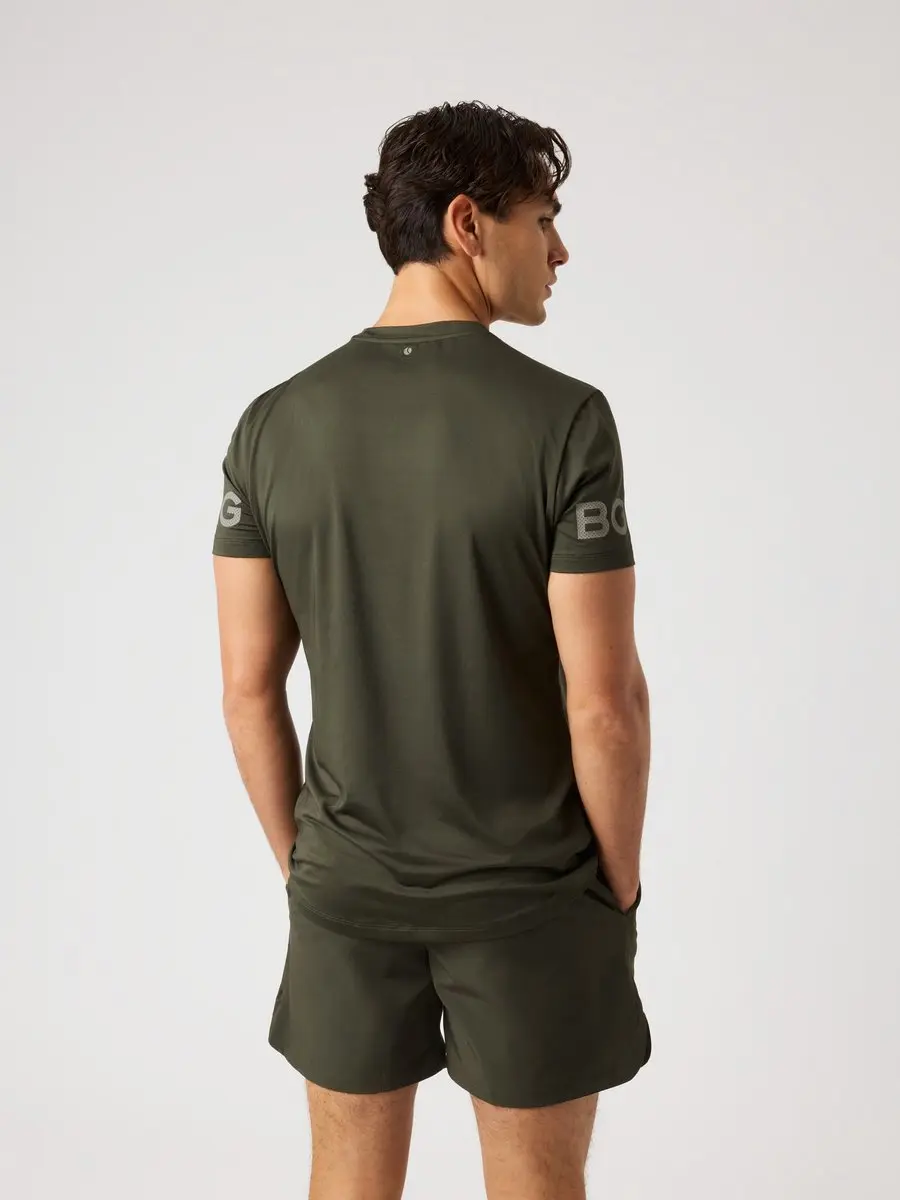 Björn Borg Heren Sportshirt Korte Mouw Rosin Groen XL