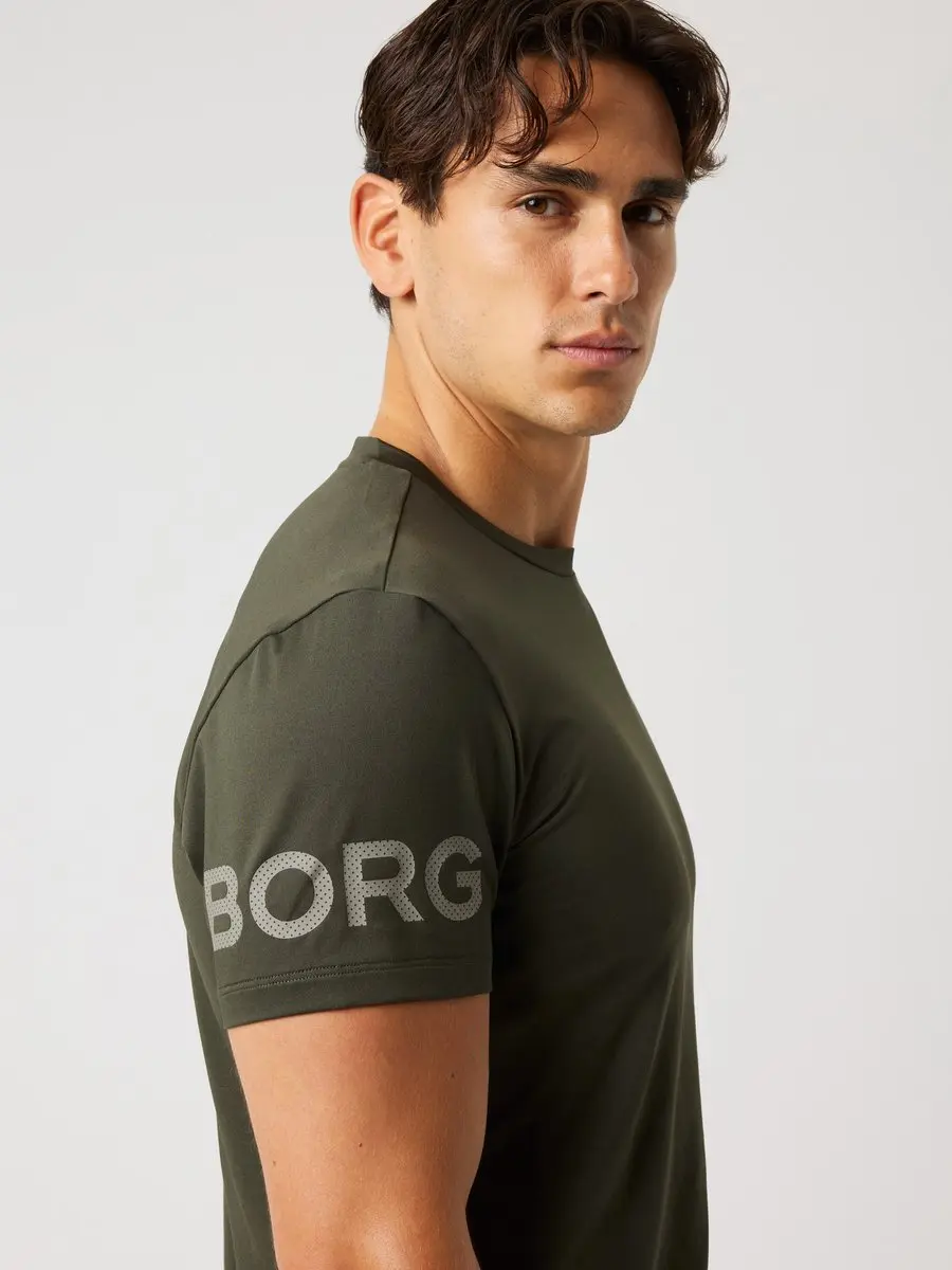Björn Borg Heren Sportshirt Korte Mouw Rosin Groen XL