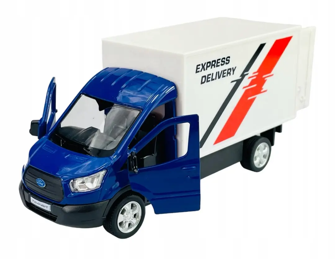 Hot Wheels RMZ City Ford Transit Chassis Blauw Metaal 13,5cm