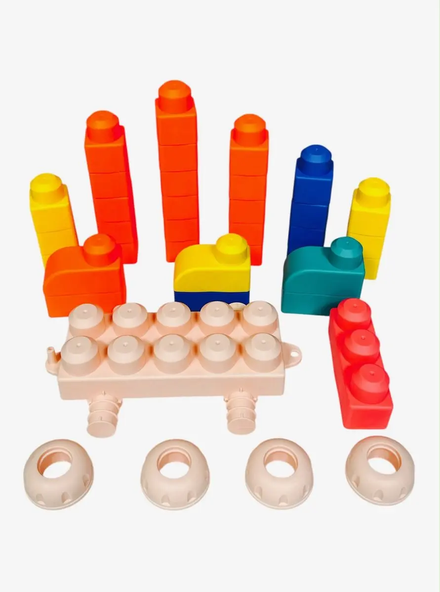 YJ Toys Siliconen Bouwblokken SQN-14 - 38 Stuks - Blauw