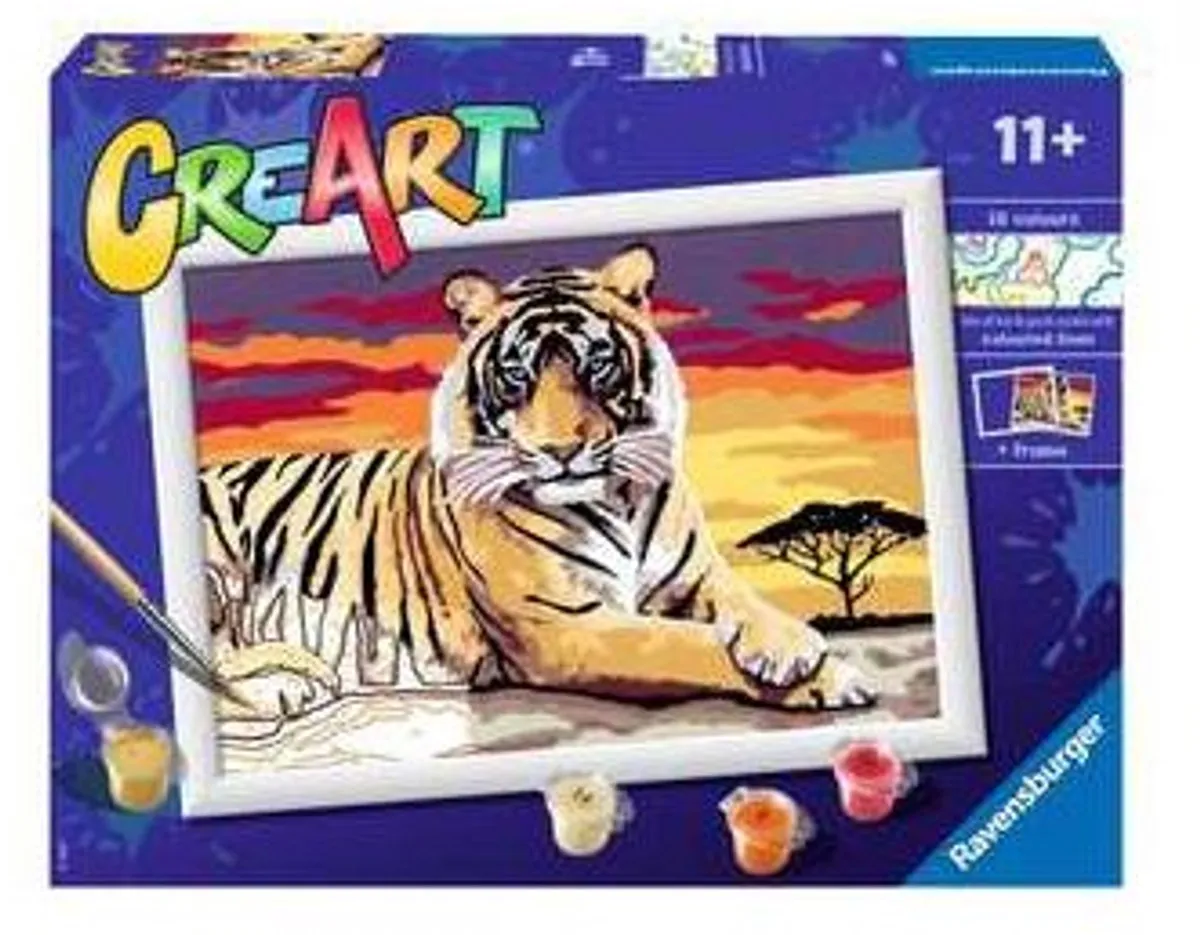 Ravensburger CreArt Majestic Tiger Schilderen op nummer - 15 Kleuren