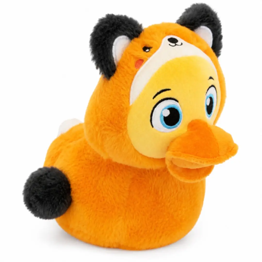 Topknuffels Eend in Vos Outfit Pluche Knuffel 30cm