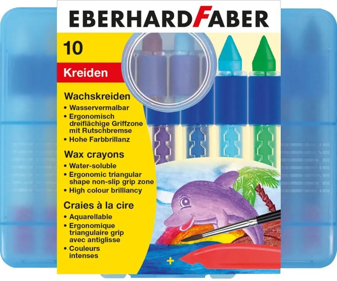 Eberhard Faber EF-521110 Waskrijtbox - 10 Stuks - Assorti