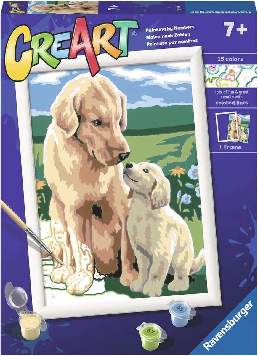 Ravensburger CreArt Motherly Love Schilderen op nummer - Multicolor - 15 verven - afbeelding 6 van 6