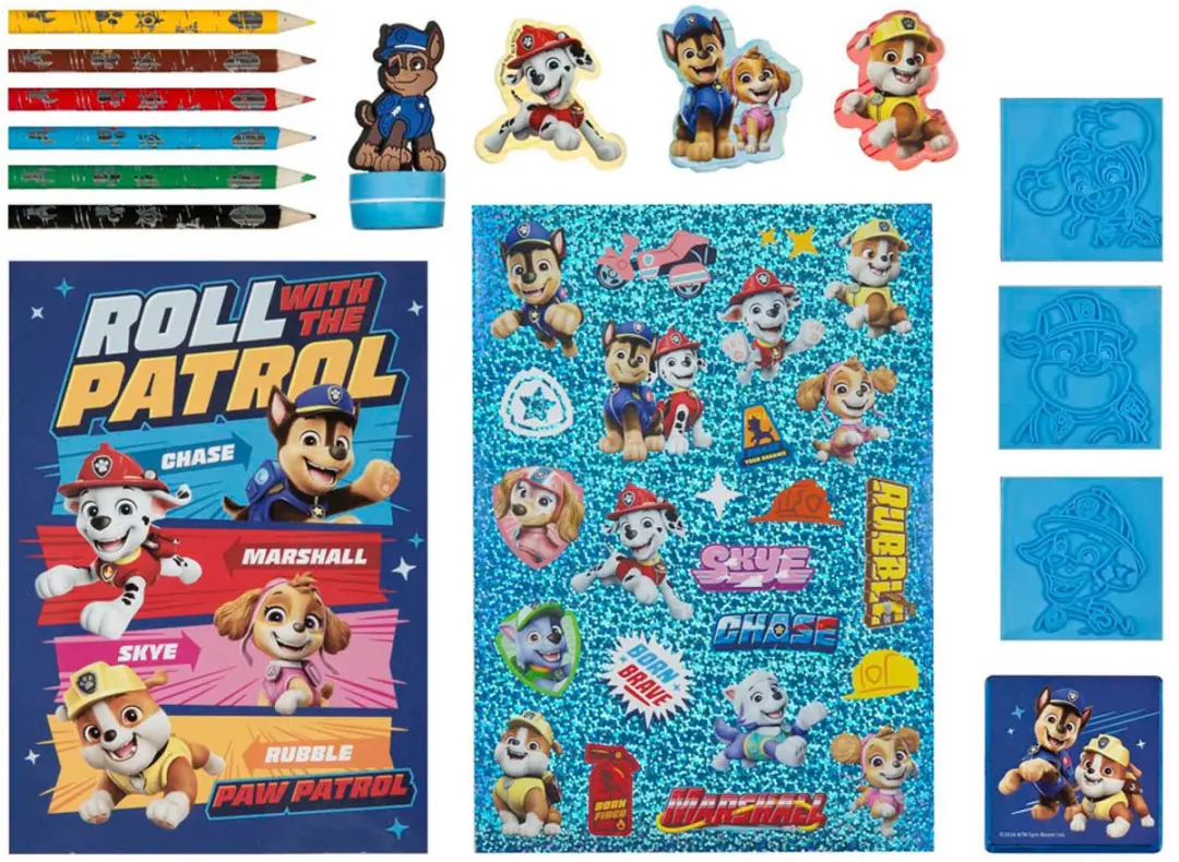 Van der Meulen Paw Patrol Kleur- en Stempelset - 15dlg. Blauw