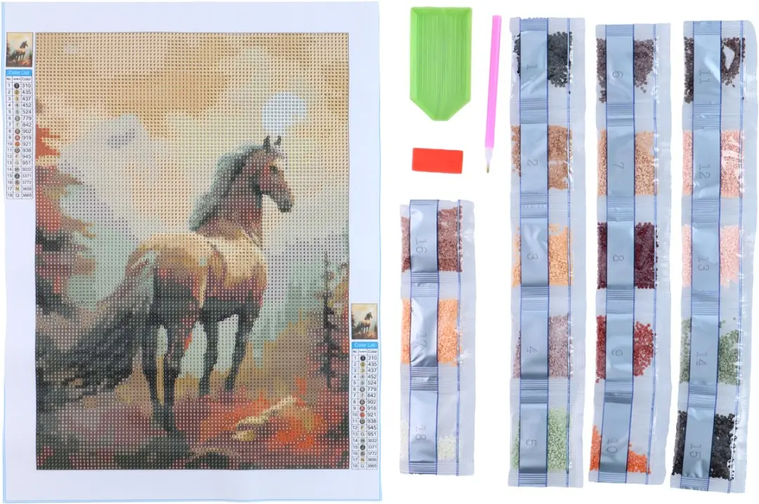 Craft Diamond Painting Kit 30x40cm - Meerkleurig - 11 Stuks