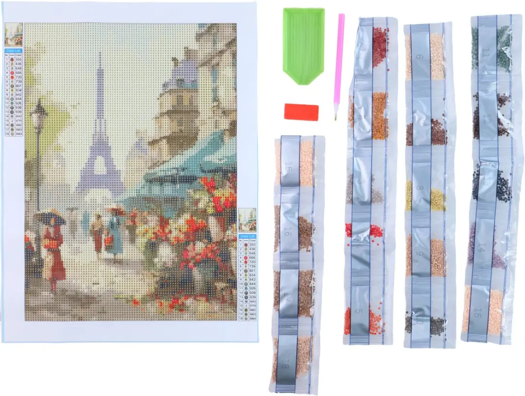 Craft Diamond Painting Kit 30x40cm - Meerkleurig - 11 Stuks