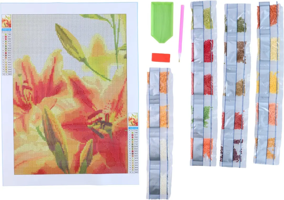 Craft Diamond Painting Kit 30x40cm - Meerkleurig - 11 Stuks