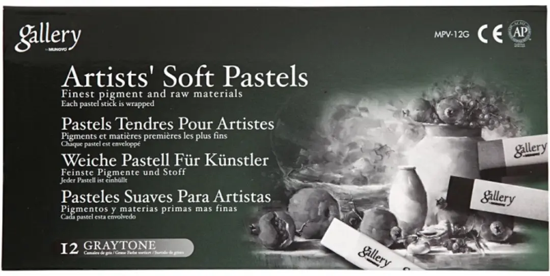 Creativ Company Gallery Soft Pastel Set 12 Stuks - 10mm x 6,5cm Grijs