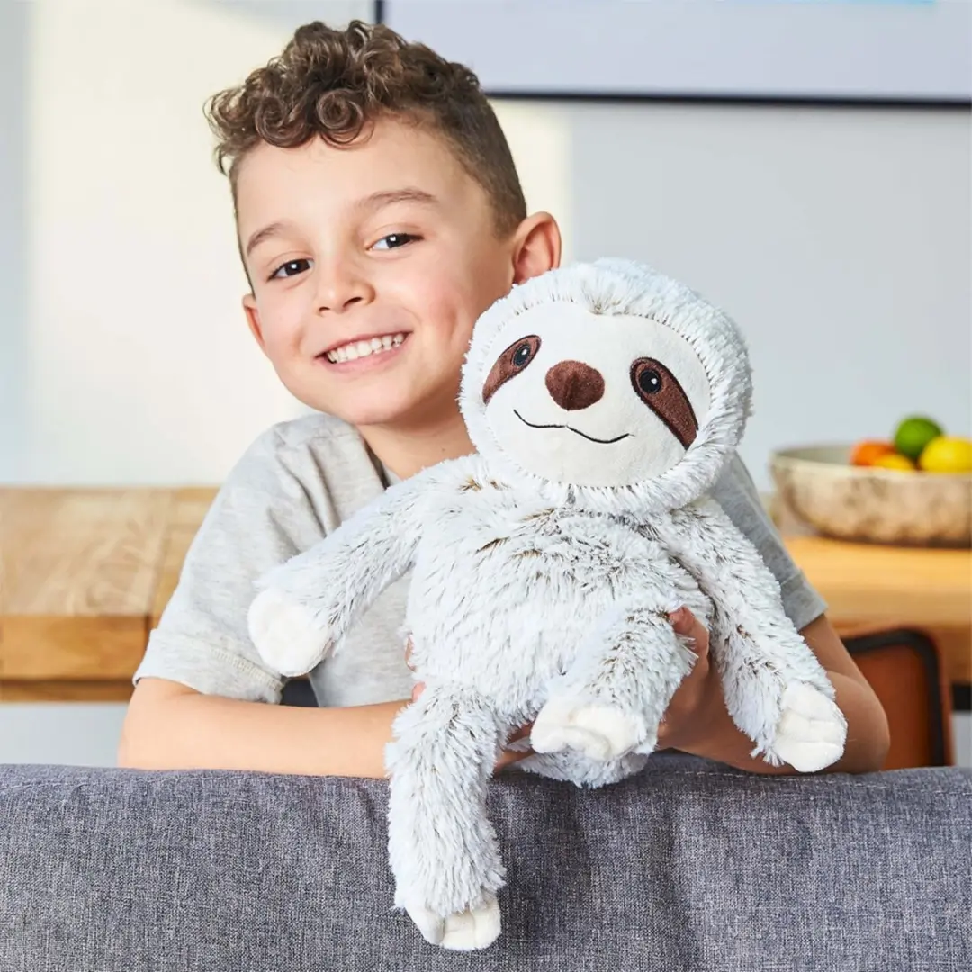 Warmies Magnetronknuffel Luiaard 30cm - Grijs