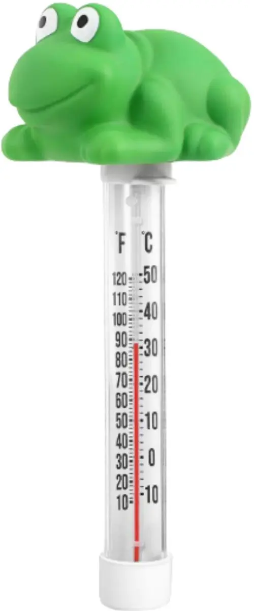 Bellatio Design Zwembadthermometer Kikker - Lichtgroen - 25 cm