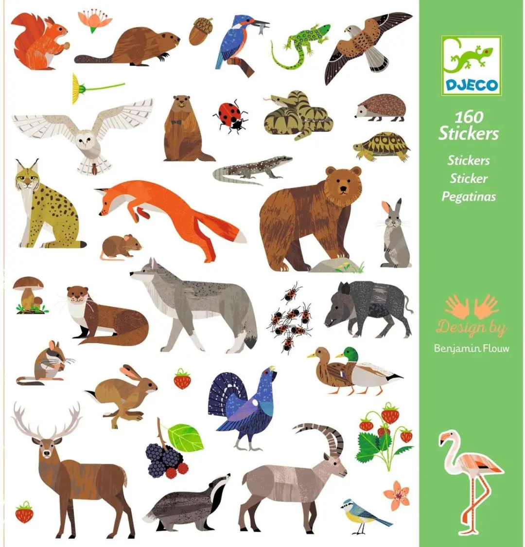 Djeco Stickers Fauna - Multicolor