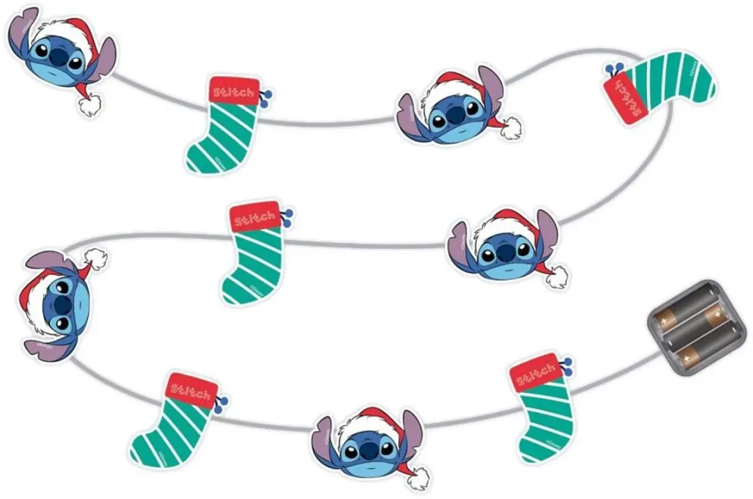 Disney Stitch Kerstlichtjes 10 LED - 1,65m Meerkleurig