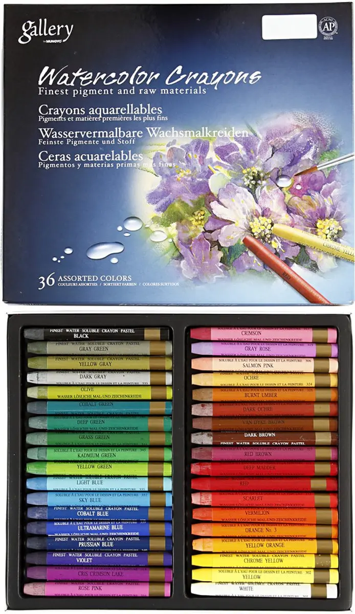 Mungyo Gallery Aqua Crayons Aquarelkrijt 36 Stuks - Meerkleurig