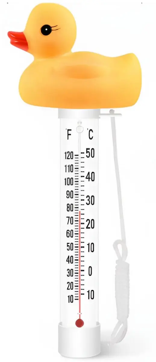 Bellatio Design Zwembadthermometer Eendje - Geel - 25 cm