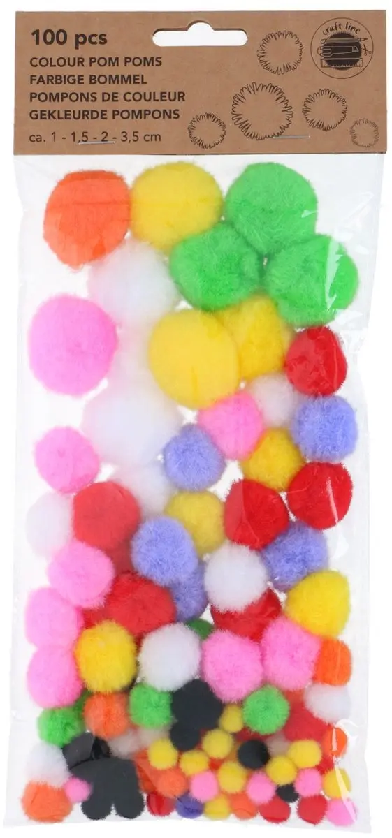 Craft Pompons Meerkleurig - 100 Stuks