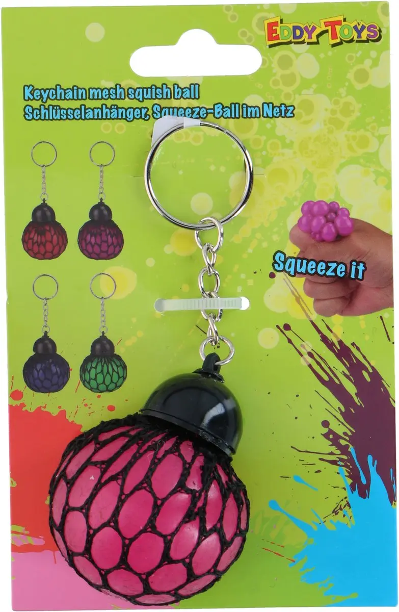 Eddy Toys Mesh Stressbal Sleutelhanger - Donkerblauw