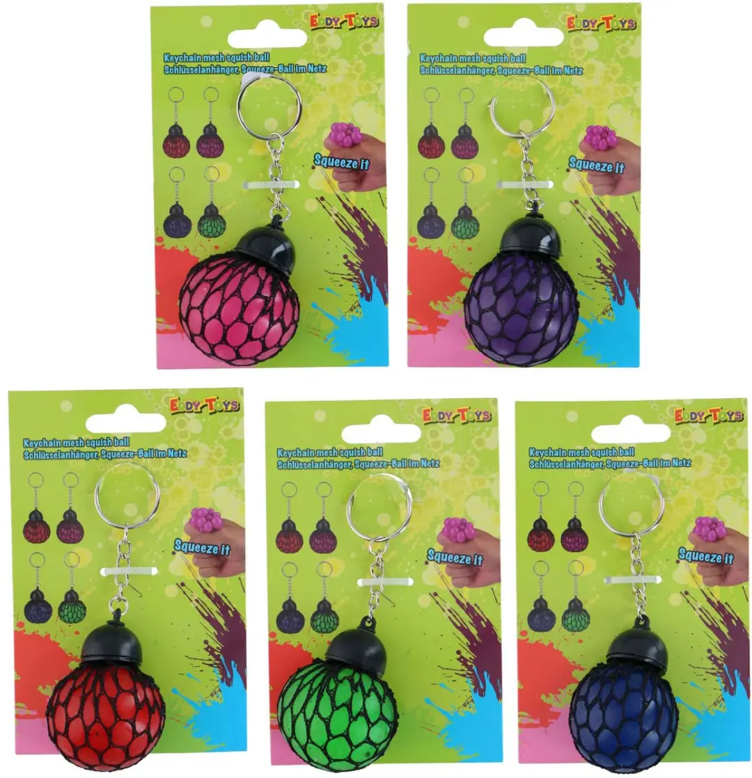 Eddy Toys Mesh Stressbal Sleutelhanger - Donkerblauw