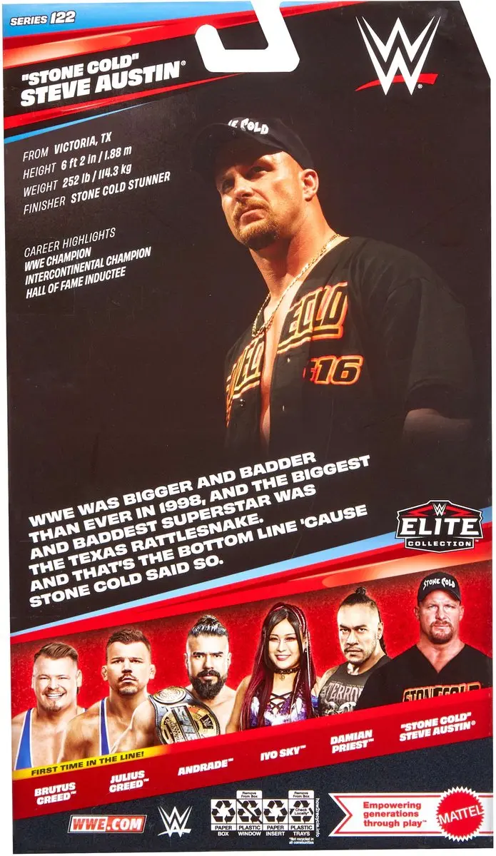 Mattel WWE Elite Collection Stone Cold Steve Austin Actiefiguur JHT52 - Meerkleurig