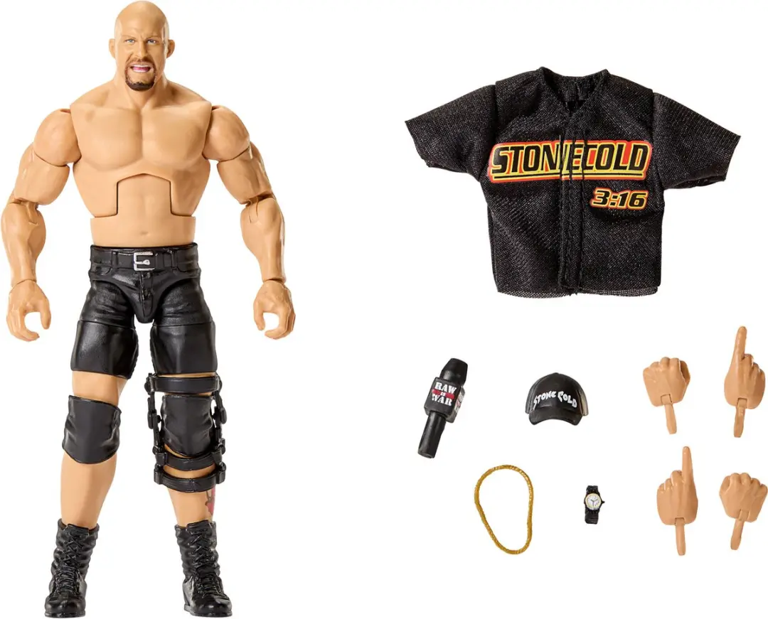 Mattel WWE Elite Collection Stone Cold Steve Austin Actiefiguur JHT52