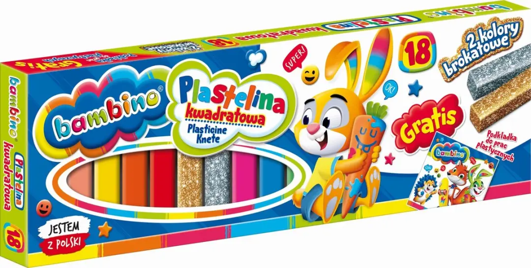 Bambino Kneedbare Klei - 20 Kleuren (incl. Glitter)