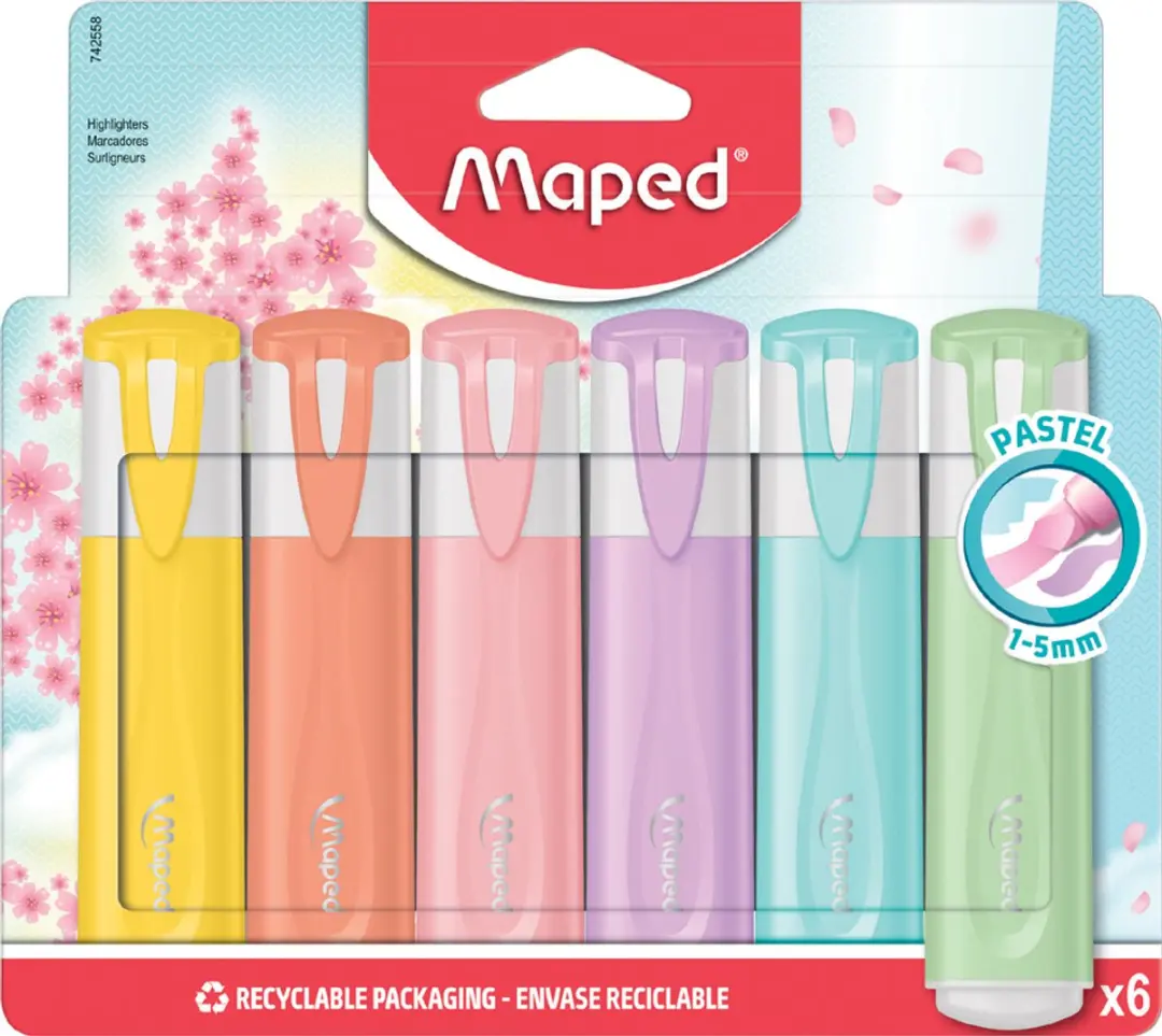 Maped Klassiek Pastel Mix Zakrekselaars - 4 Stuks
