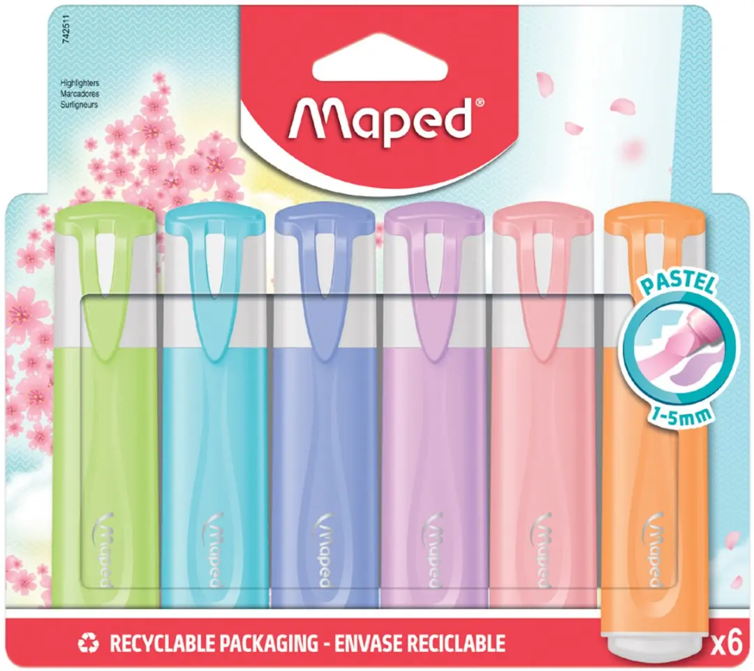 Maped Klassiek Pastel Mix Zakrekselaars - 4 Stuks