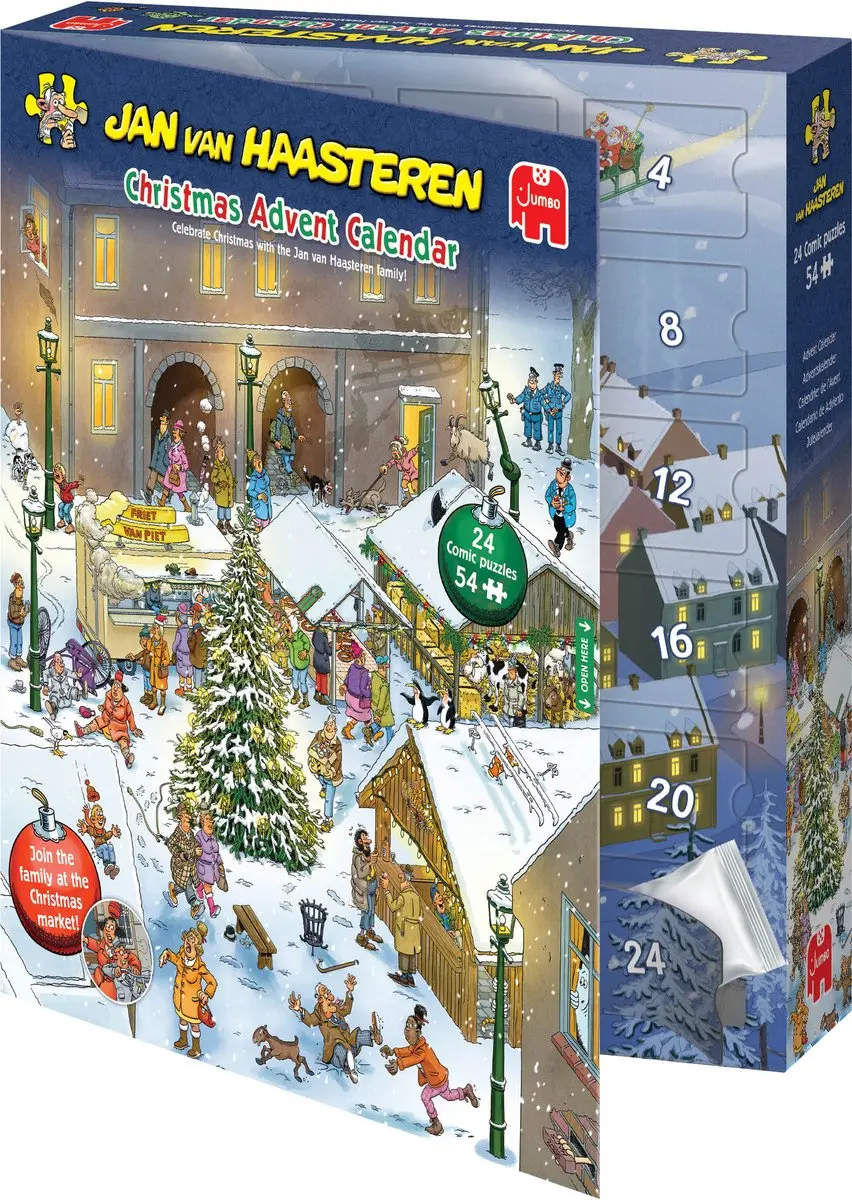 Jan van Haasteren Adventskalender 2026 - 24x54 Puzzels Meerkleurig