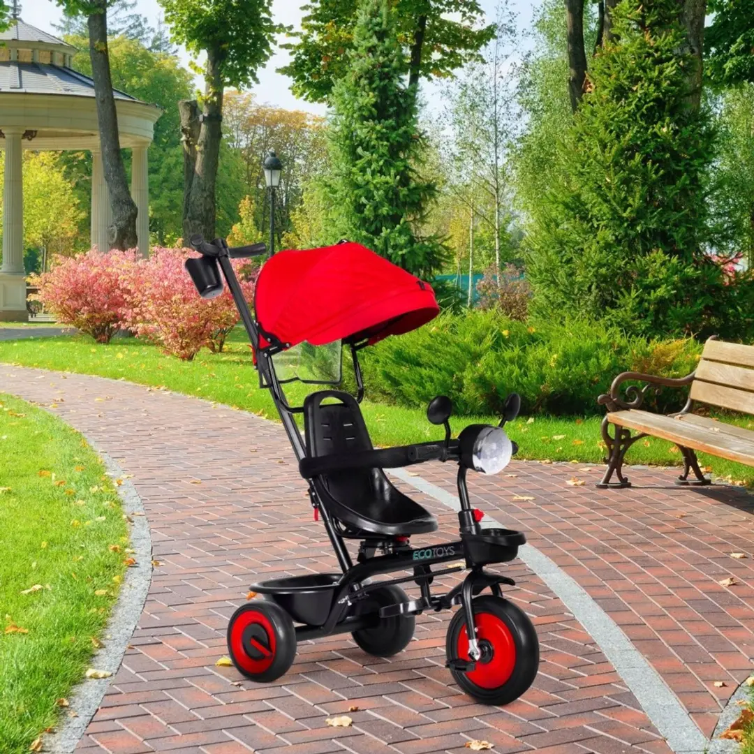 ECOTOYS 3-in-1 Kinderloopfiets - Rode