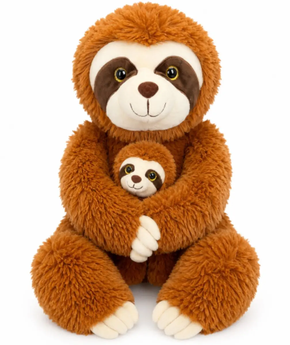 Topknuffels Luiaard met Baby Pluche Knuffel 60cm