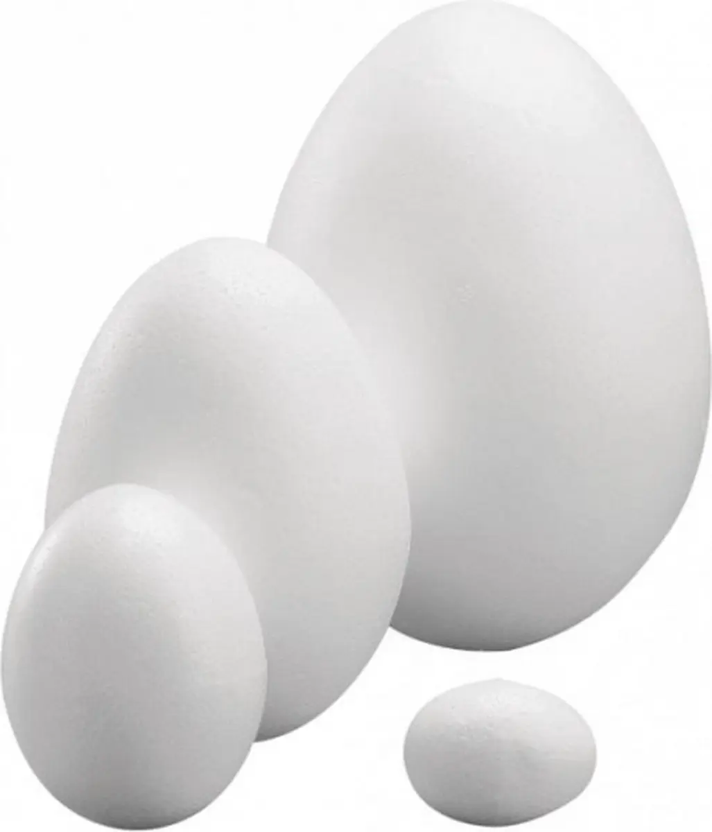 Rayher Hobby Piepschuim Eieren 40 Stuks - 10cm - Wit