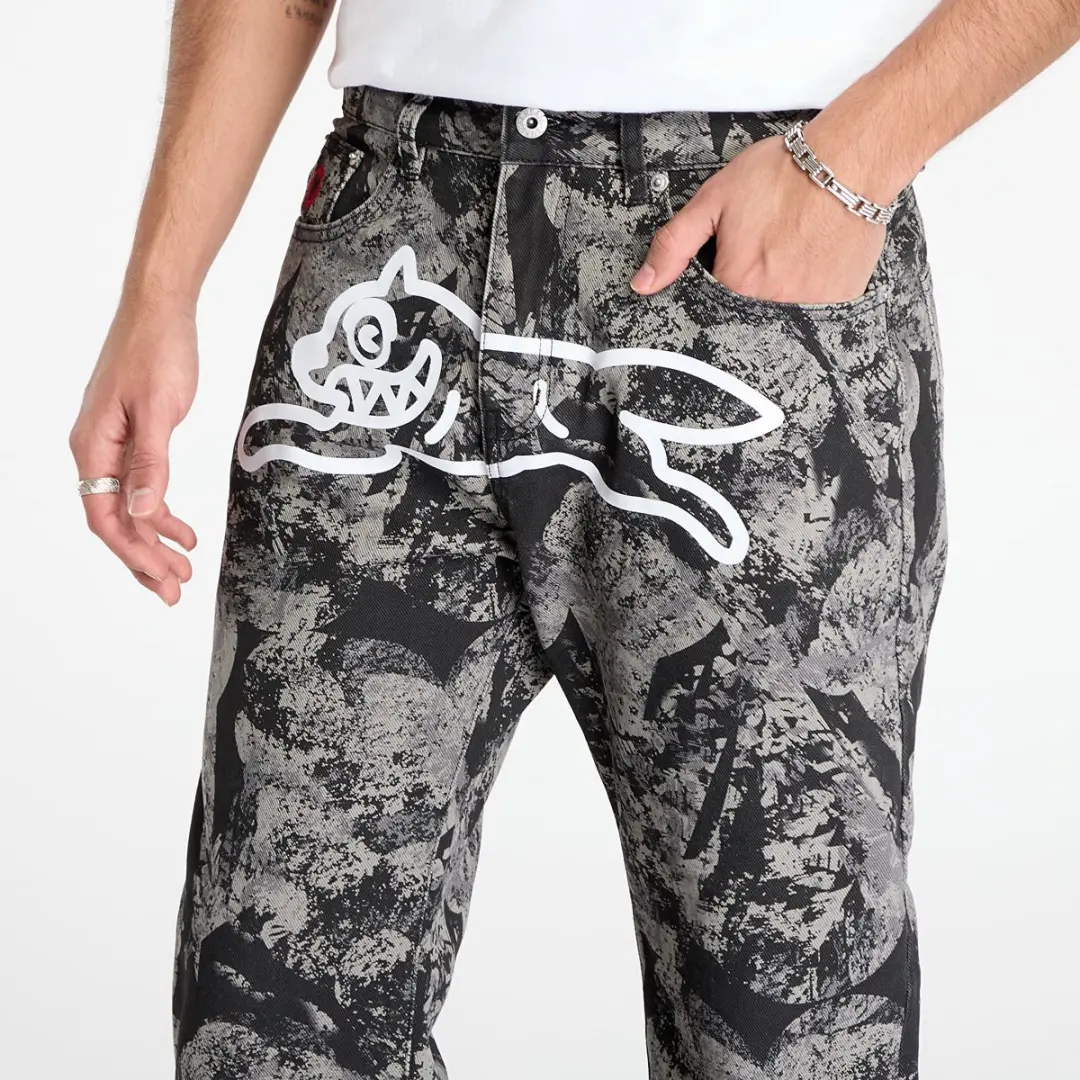 Icecream Jeans Cone Stamp - Grijs