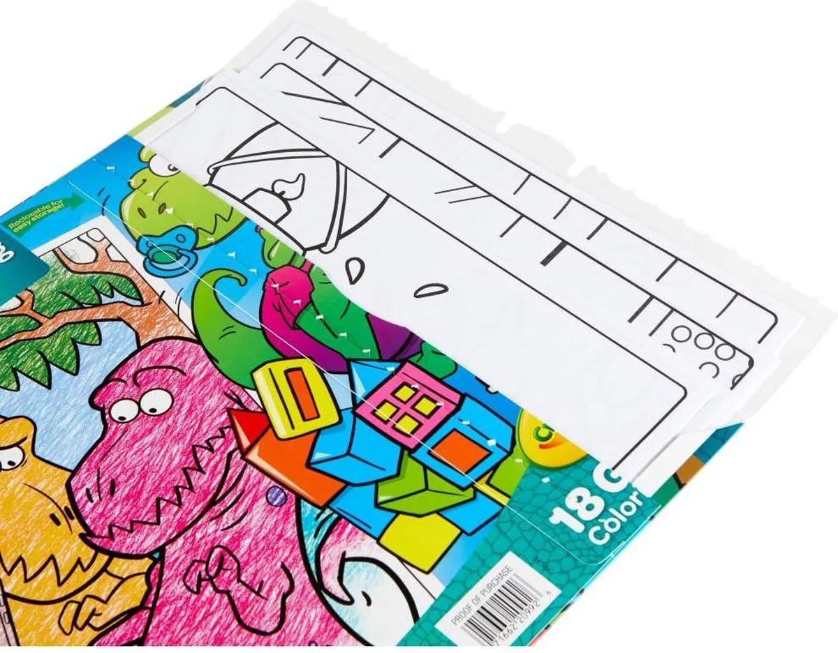 Crayola - Trouble with T- Rex - Grote Kleurplaten - 18 stuks