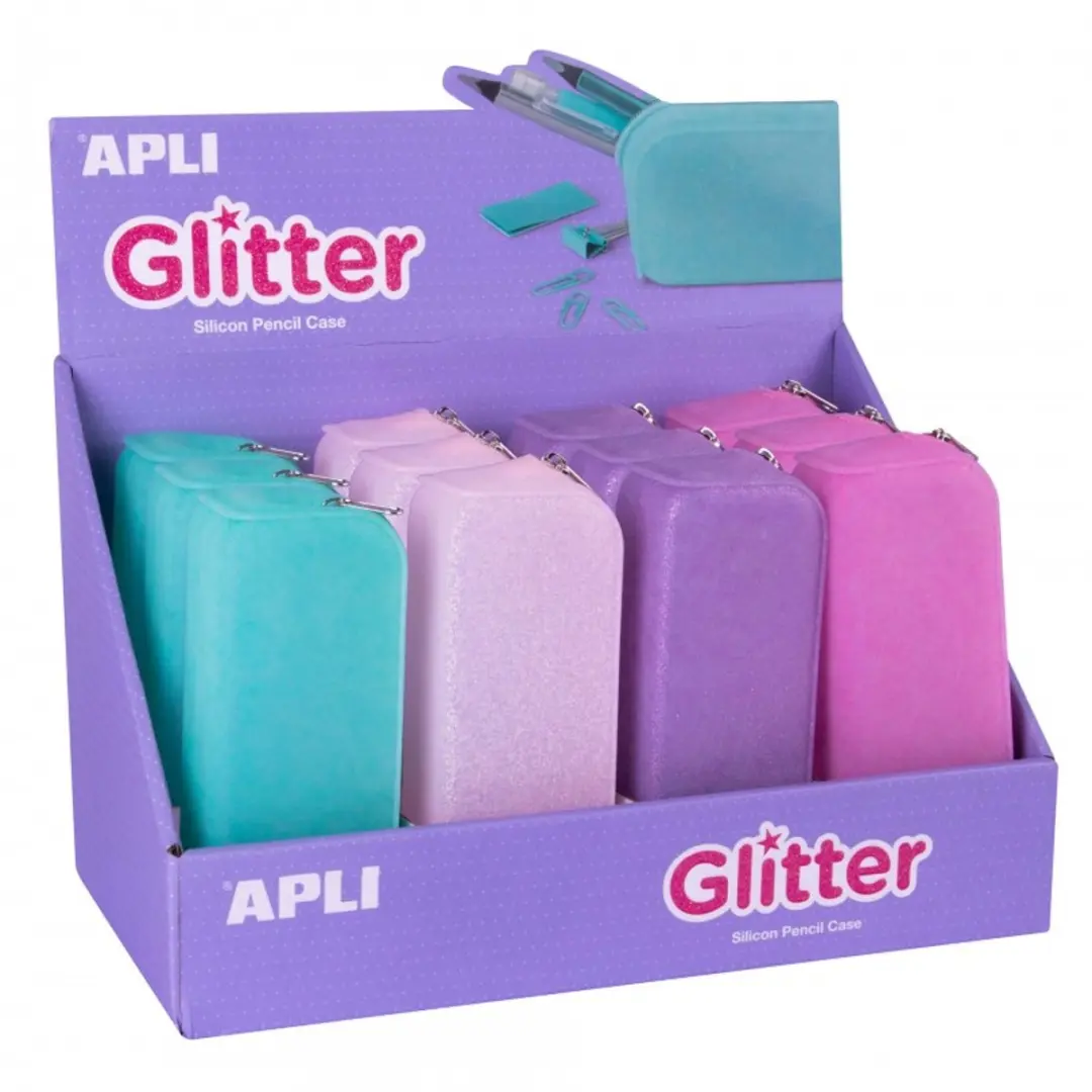 Apli Kids Glitteretui Siliconen Meerkleurig
