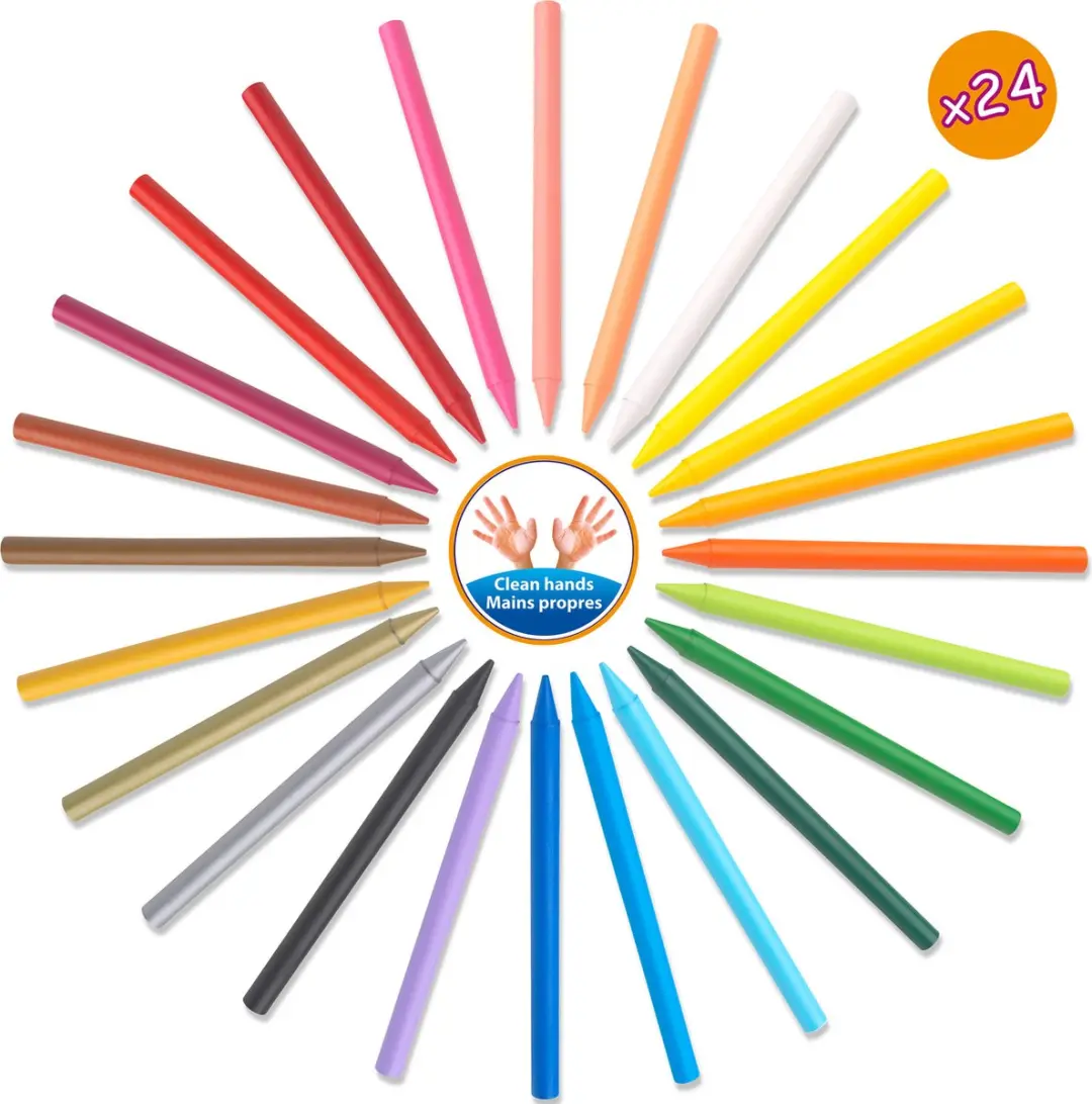 Bic Kids Plastidecor Waskrijtjes 24 Stuks - 8 Kleuren