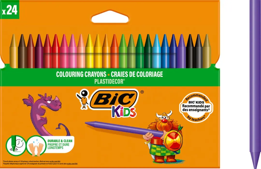 Bic Kids Plastidecor Waskrijtjes 24 Stuks