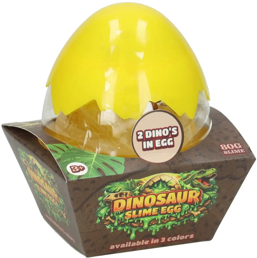 Johntoy Dinoslijm Ei met 2 Dino's - Multicolor