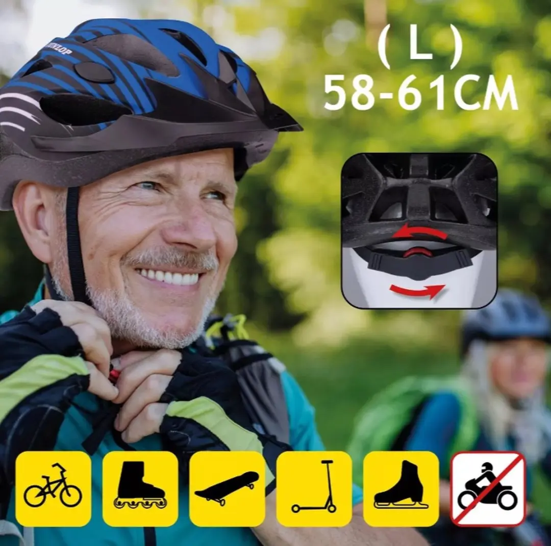 Dunlop Fietshelm - Maat L 58-61cm - Grijs/Zwart