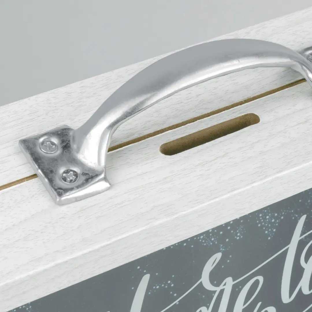 Zep Smith Hout/Glas Spaarpot RM4143 - 6,5x21cm - Wit