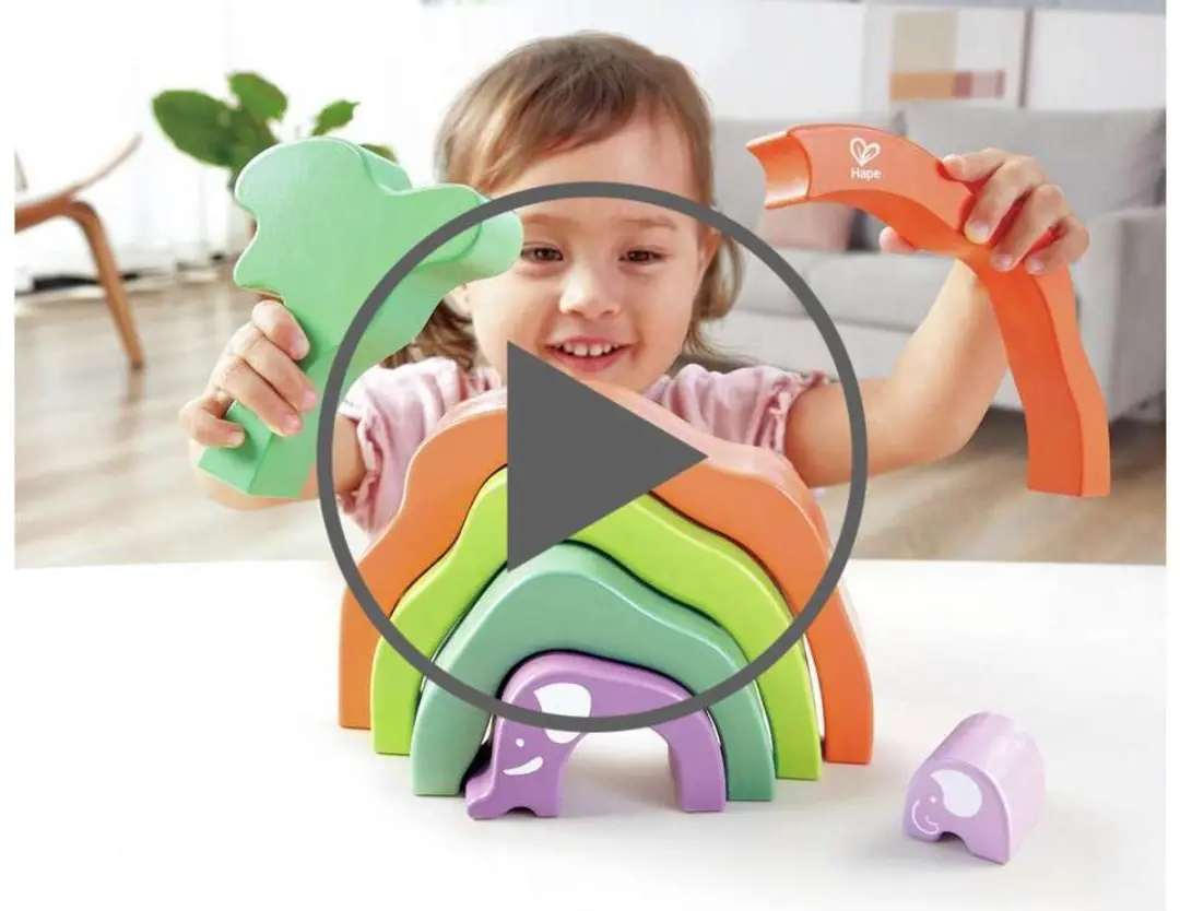 Hape Safari Olifant Stapelblokken E0489A - Veelkleurig
