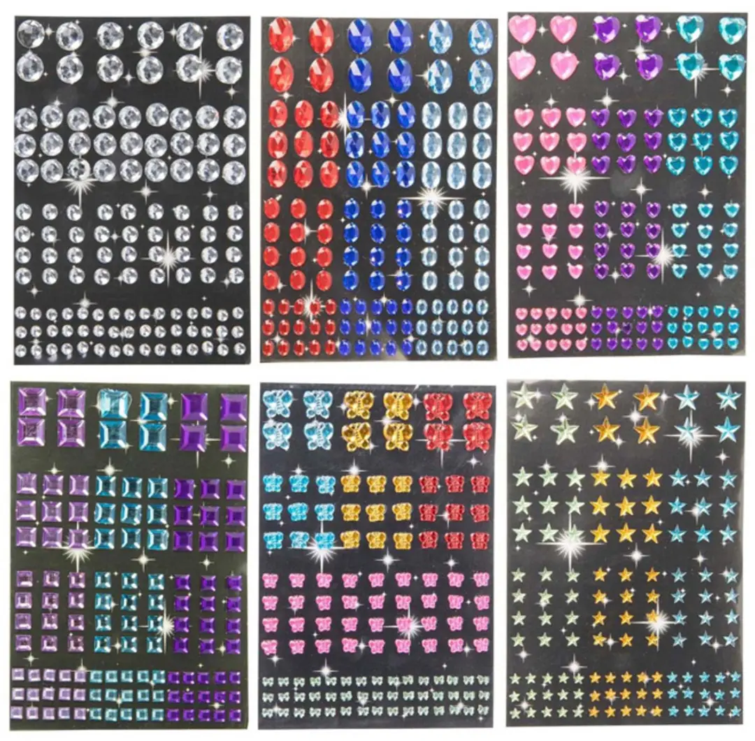 Craft Diamantstickers Meerkleurig - 120 Stuks