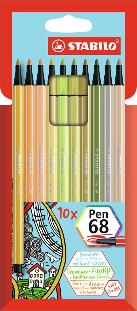 STABILO Pen 68 Premium Viltstift - 10 Stuks