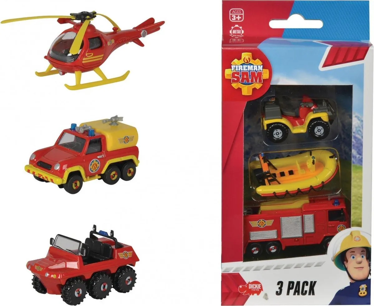 Smoby Stra?ak Sam Voertuigen 3-Pack 1:64 - Rood