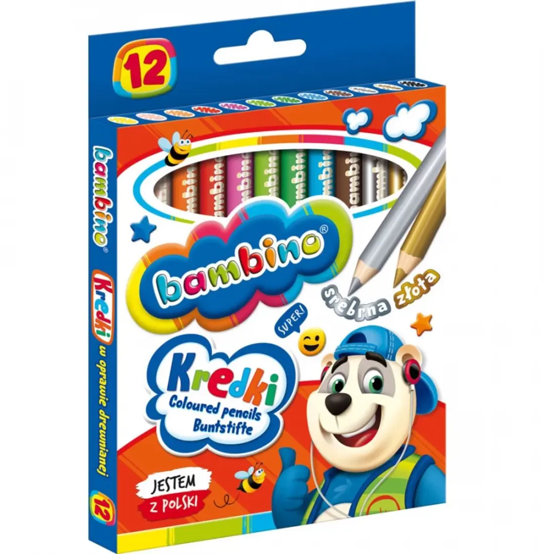 Bambino Dikke Potloden 12 Kleuren - Goud & Zilver