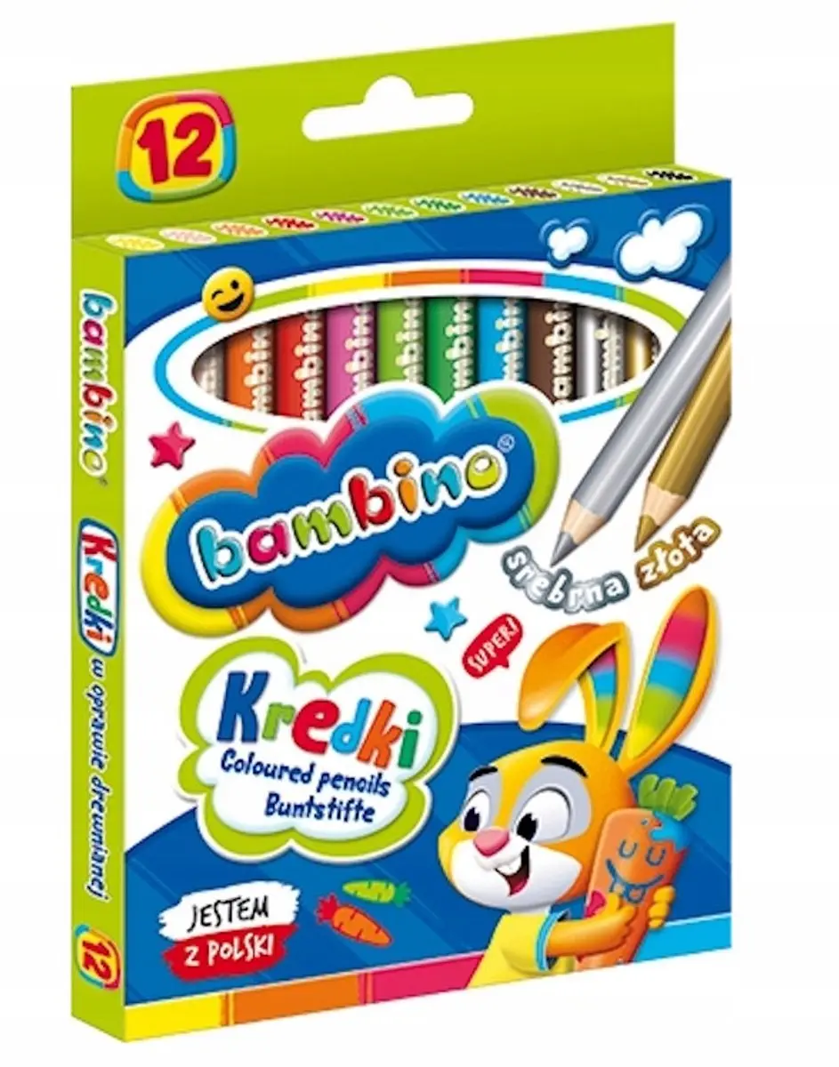 Bambino Dikke Potloden 12 Kleuren - Goud & Zilver